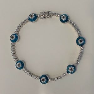 EVIL EYE DIAMOND BRACELET 18K WHITE GOLD 2.22 CARATS
